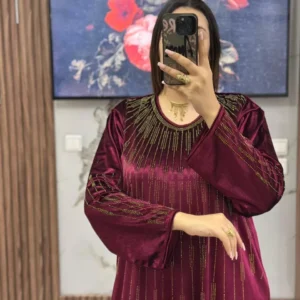 قفطان وكيمونو مغربي بتصميم مخزني فاخر - طرزة المخ والعقاد الأصيلة (Copie) (Copie) (Copie) (Copy)