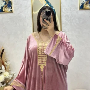 قفطان وكيمونو مغربي بتصميم مخزني فاخر - طرزة المخ والعقاد الأصيلة (Copie) (Copie)