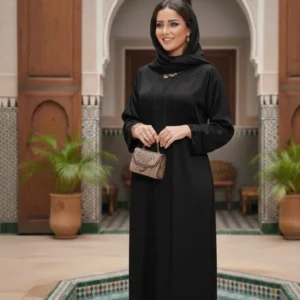 قفطان وكيمونو مغربي بتصميم مخزني فاخر - طرزة المخ والعقاد الأصيلة (Copie)